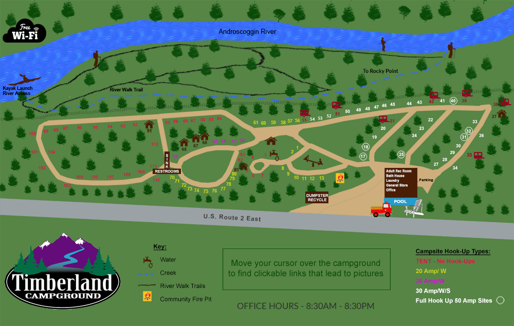 Campground Map – Timberland Campground Shelburne NH